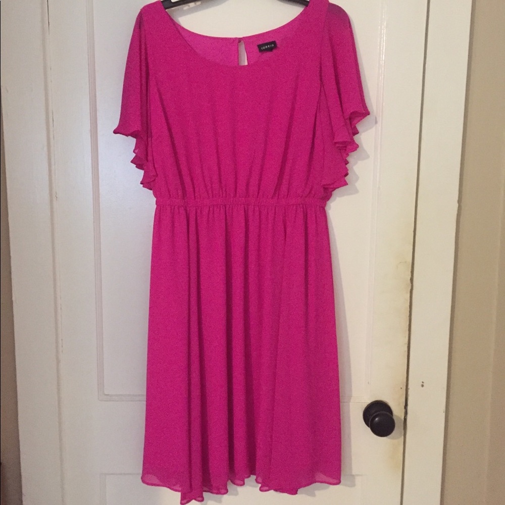 Torrid pink chiffon dress